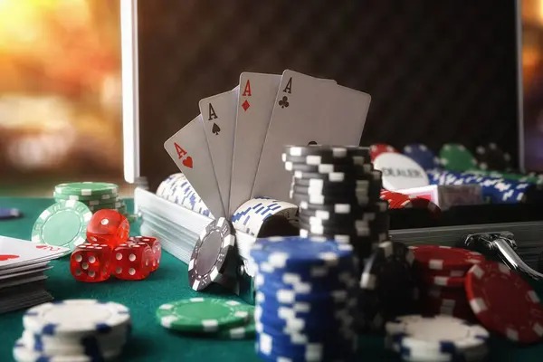 Live dealer game studio with multiple camera angles